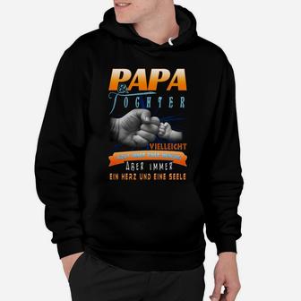 Papa Tochter Verbundene Herzen Hoodie, Schwarzes Familiengeschenk - Seseable