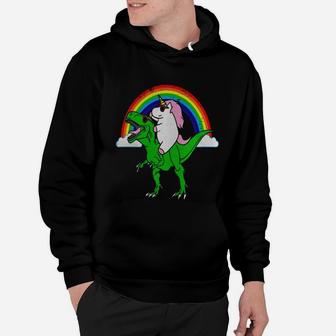 Party Dinosaur Trex With An Unicorn Shirt Hoodie | Seseable UK