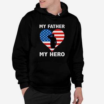Patriotic My Father My Hero Veterans Memorial Day Premium Hoodie - Seseable