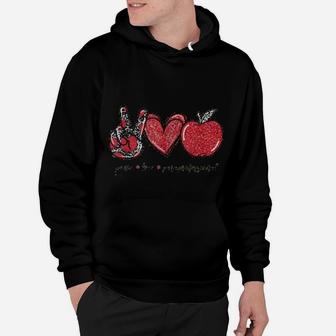 Peace Love Apple Paraprofessional Gifts For Women Hoodie - Seseable