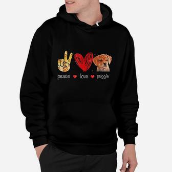 Peace Love Puggle Dogs Hoodie - Seseable