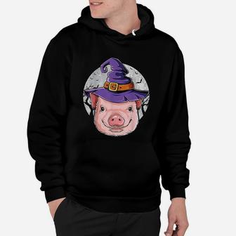 Pig Witch Hat Funny Halloween Gifts Hoodie - Seseable