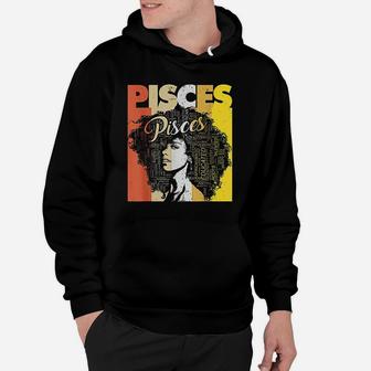 Pisces Pride Black Women Natural Hair Art Word Hoodie - Seseable