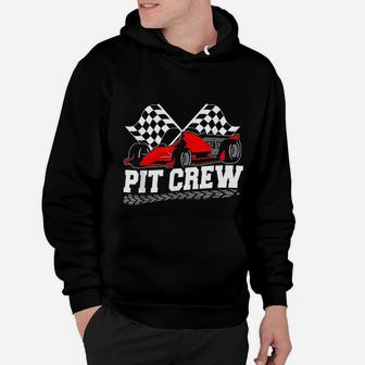 Pit Crew Car Racing Checkered Flag Racing Party Hoodie - Seseable