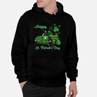 Portuguese Water Dog Riding Green Truck St Patricks Day Dog Lovers Gift Hoodie - Seseable