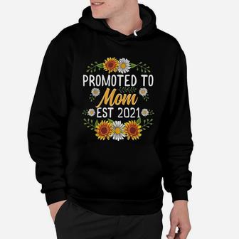 Promoted Mom Est 2021 Sunflower Hoodie - Seseable