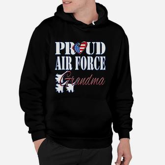 Proud Air Force Grandma Us Heart Military Hoodie - Seseable