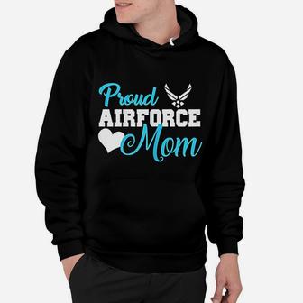 Proud Air Force Mom Heart Military Hoodie - Seseable