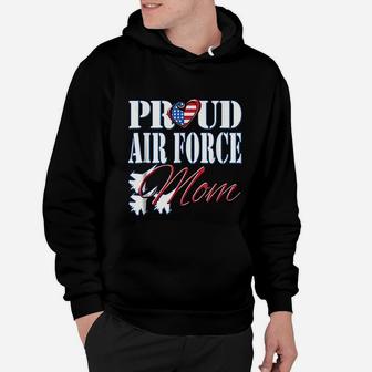 Proud Air Force Mom Us Heart Military Mothers Day Hoodie - Seseable