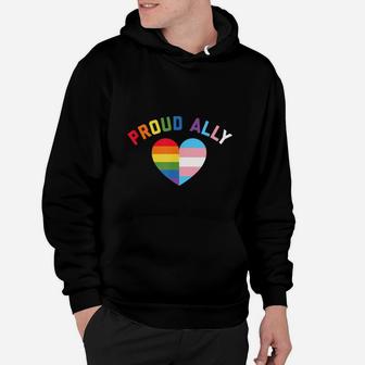 Proud Ally Lgbt Rainbow Heart Shirt Hoodie - Seseable