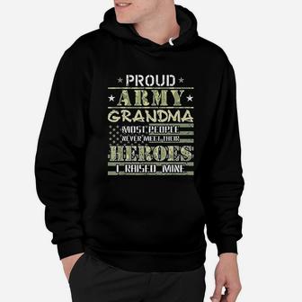 Proud Army Grandma I Raised My Heroes Camo Army Grandmother Hoodie - Seseable