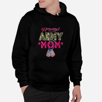 Proud Army Mom Camo Us Flag Dog Tags Military Mother Gift Hoodie - Seseable