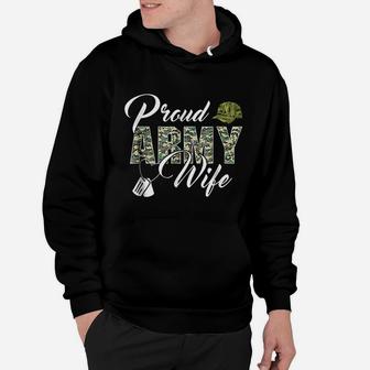 Proud Army Wife Awesome Army Soldiers Wife Hoodie - Seseable