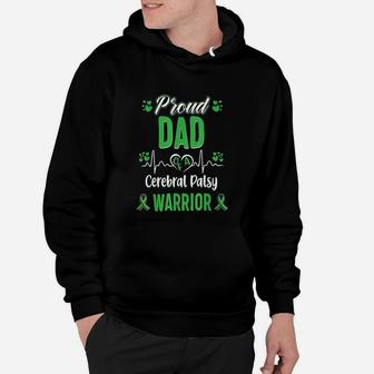 Proud Dad Cerebral Palsy Warrior Awareness Ribbon Green Hoodie - Seseable