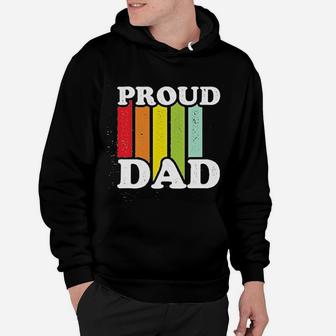 Proud Dad Lgbtq Rights Pride Parent Gift For Dad Dark Heather Gray Hoodie - Seseable