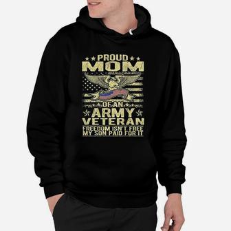 Proud Mom Of An Army Veteran Us Flag Military Mother Hoodie - Seseable