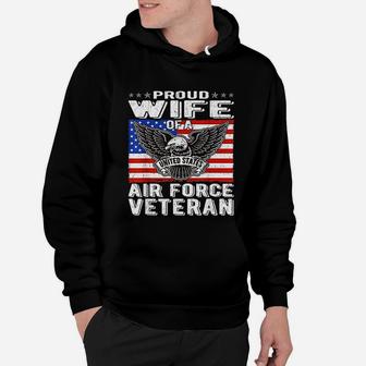 Proud Wife Of Us Air Force Veteran Patriotic Military Hoodie - Seseable