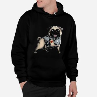 Pug I Love Mom Tattoo Dog Funny Mothers Day Gift Hoodie - Seseable