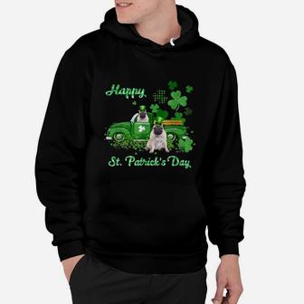 Pug Riding Green Truck St Patricks Day Dog Lovers Gift Hoodie - Seseable