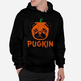 Pugkin Funny Pumpkin And Pug Dog Halloween Hoodie - Seseable