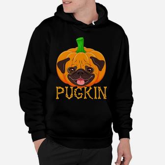 Pugkin Pug Pumpkin Pug Dog Funny Costume Halloween Hoodie - Seseable