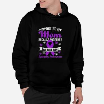 Purple Awareness Supporting My Mom Hoodie - Seseable