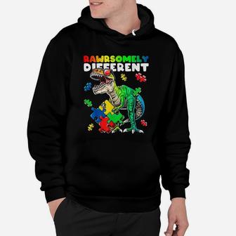 Rawrsomely Different Dinosaur Awareness Puzzle Gift Hoodie - Seseable