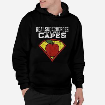 Real Superheroes Dont Wear Capes Teacher Hoodie - Seseable