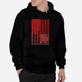Red Friday Military Support Our Troops Hoodie - Seseable