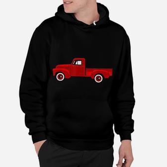 Red Vintage Pickup Truck Hoodie - Seseable