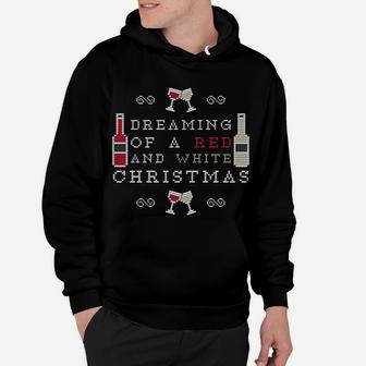 Red White Wine Christmas Funny Retro 80s Hipster 70s Hoodie - Seseable