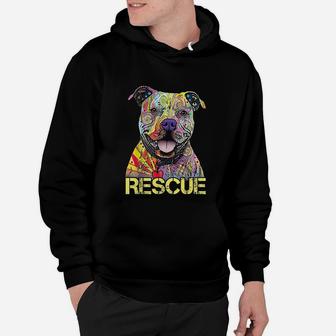 Rescue Dog Colorfull Pitbull Dog Adopt Dont Shop Hoodie - Seseable