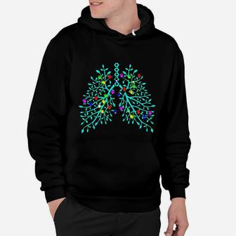 Respiratory Therapy Lung Christmas String Light Ornament Hoodie - Seseable