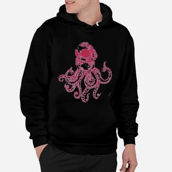 Retreez Classic Funny Octopus Scuba Diver Diving Graphic Hoodie - Seseable