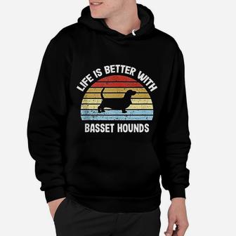 Retro Basset Hound Dog Gift Hoodie - Seseable