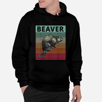 Retro Beaver Vintage Beaver Hoodie - Seseable
