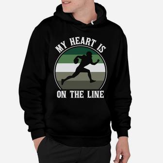 Retro Football Player My Heart Is On The Line Hoodie - Seseable