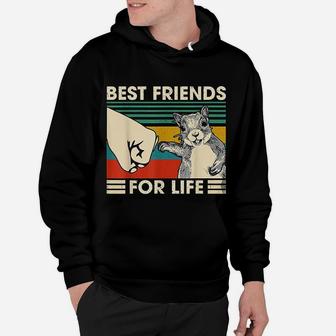 Retro Vintage Squirrel Best Friend For Life Fist Bump Hoodie - Seseable