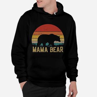 Retro Vintage Sunset Mama Bear Hoodie - Seseable