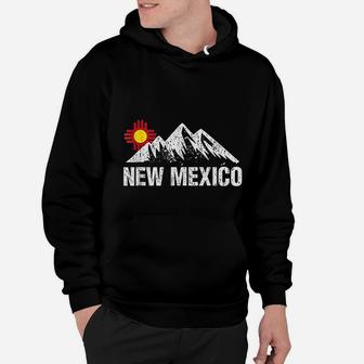 Retro Vintage Sunset Mountain New Mexico Hoodie - Seseable