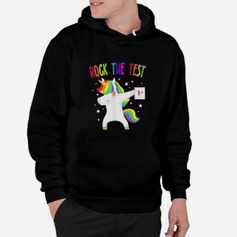 Rock The Test Unicorn Dabbing Test Day For Teachers Hoodie - Seseable