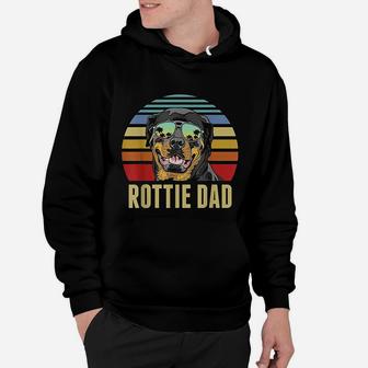 Rottie Dad Rottweiler Dog Vintage Retro Sunset Beach Vibe Hoodie - Seseable