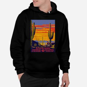 Saguaro National Park Vintage Travel Poster Womens Relaxed Fit Tshirt Christmas Ugly Sweater Hoodie - Seseable