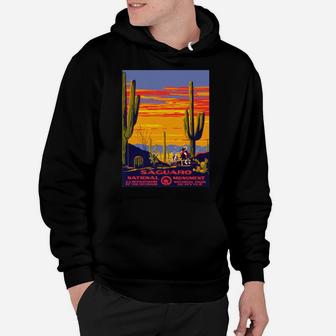 Saguaro National Park Vintage Travel Poster Womens Relaxed Fit Tshirt Christmas Ugly Sweater Hoodie - Seseable