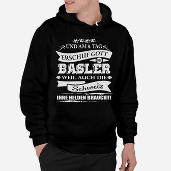 Schwarz Basler Stolz Hoodie mit Schweizer Spruch, Stilvolles Tee - Seseable