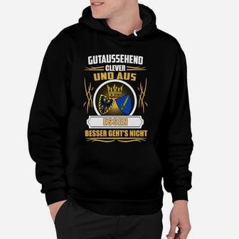 Schwarzes Herren-Hoodie Gutaussehend Clever aus Essen Wappen-Design - Seseable