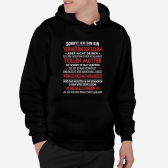 Schwarzes Hoodie Ironischer Spruch für Söhne, Witziges Design - Seseable