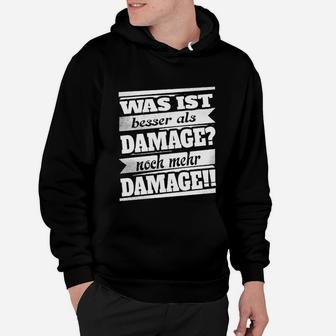 Schwarzes Hoodie Mehr DAMAGE Aufdruck, Lustiges Gamer Tee - Seseable