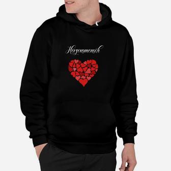 Schwarzes Hoodie mit Herzschmerz-Design, Emotionales Motiv Tee - Seseable