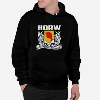 Schwarzes Hoodie mit HORW Emblem & Motto, Exklusives Design - Seseable